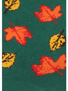 Marilyn Ősz női zokni, zöld alapon levél mintákkal