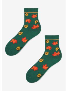 Marilyn Ősz női zokni, zöld alapon levél mintákkal