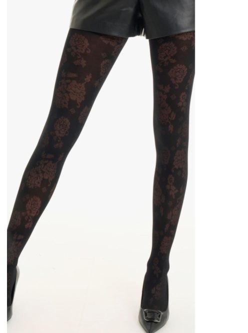 Mura 4209 mikrofibra 50 den-es harisnyanadrág virág mintával