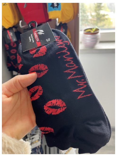 Mr. Marilyn Csók mintás férfi titokzokni