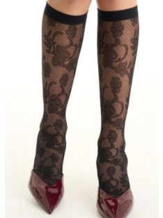 Mura 4238 tüll lycra zokni virág dizájnnal