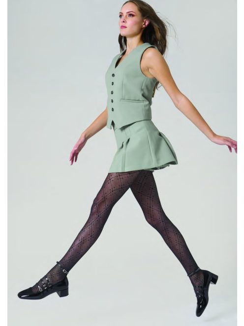 Mura 4178 harisnyanadrág 20 den-es, tartán jacquard mintával