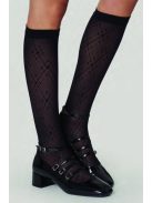 Mura 4195 térdzokni, 20 den-es, tartan jacquard mintával