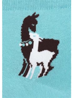   Marilyn Alpaka női zokni, világoskék alapon, helyes alpakákkal