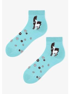   Marilyn Alpaka női zokni, világoskék alapon, helyes alpakákkal