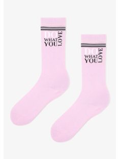   Marilyn Love női boka zokni, rózsa és fehér színekben, magasabb szárral